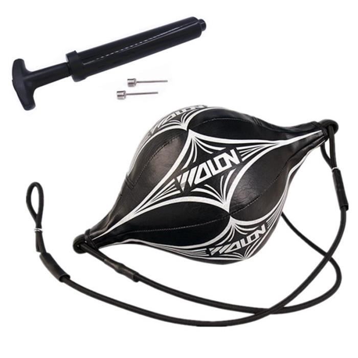 Sac de frappe,Boxe vitesse balle avec gonfleur gourde crochet poire Double fin boxe balle pour Muay Thai boxe - Type Black