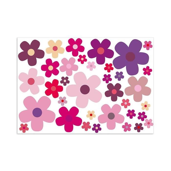 'Set -Fleurs Fleurs, Violet, A4 Stickers décoratifs, n ° art. voiture _ 242, Violet Couleurs, Violet, Rose, Rose, außenklebend po