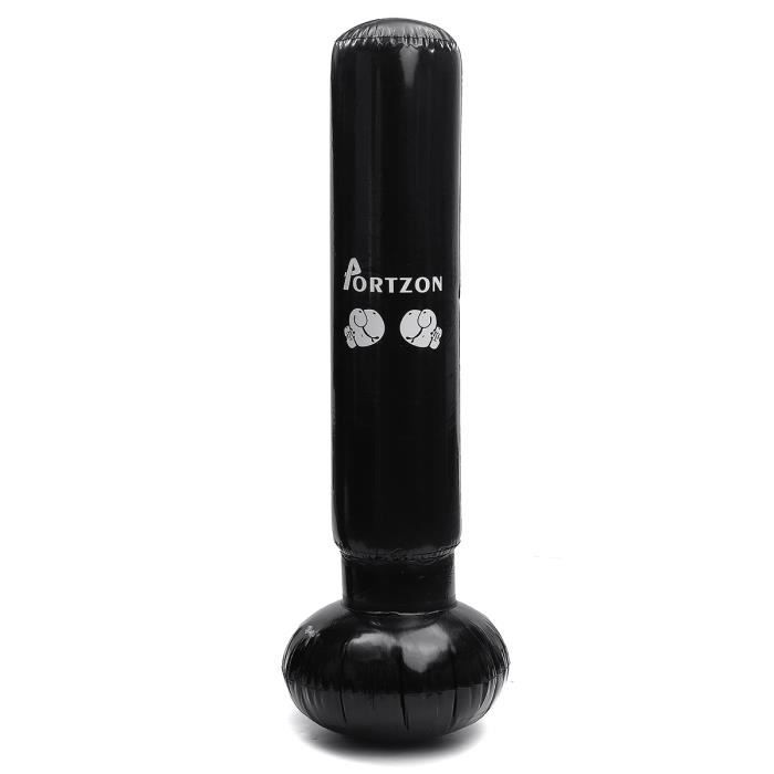 160 CM Sac De Frappe Boxe Sur Pied Punching Ball Gonflable Adultes Enfants NOIR #1