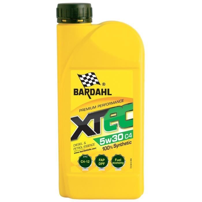 BARDAHL XTEC 5W30 C4 Huile Moteur 100% Synthétique Essence & Diesel 1L