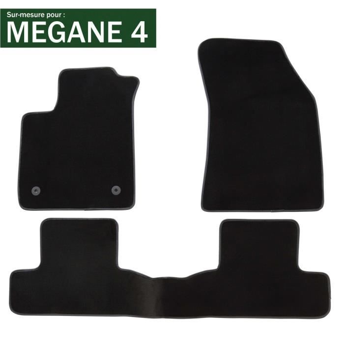 DBS - Tapis voiture / auto - Sur Mesure pour MEGANE 4 (2015 - 2020) - 3 pièces - Antidérapant - Moquette Premium