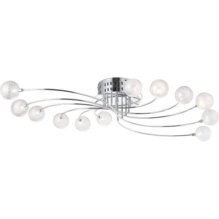 Éclairage plafonnier luminaire boules chrome salle de séjour lampe décoration