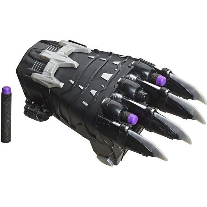 Marvel Avengers – Griffes de combat Black Panther lance-fléchettes Nerf Power Moves - Accessoire de déguisement