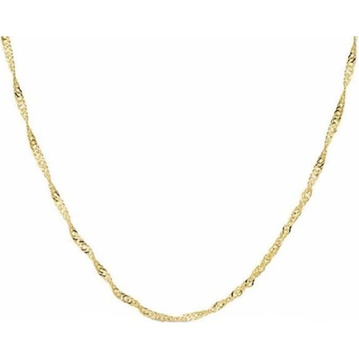 Collier Chaine Or 18 Carats 750/000 Jaune Maille Singapour - Femme