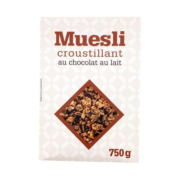 Céréales muesli croustillant au chocolat lait - 750g