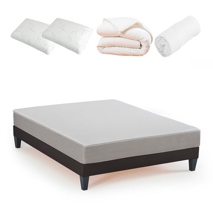OLYMPE - Pack Prêt à dormir Athena - 180x200 cm 180 x 200 cm Blanc