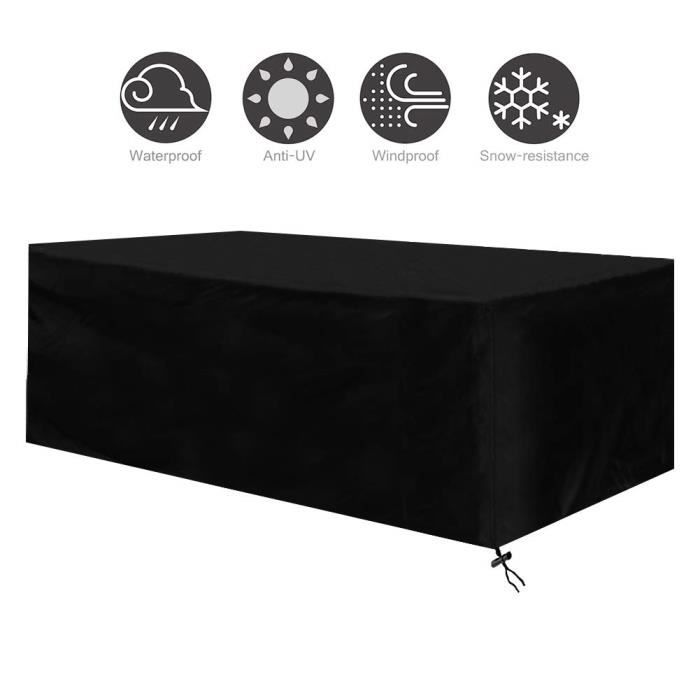 Housse Salon de Jardin Bâche de Protection Housse Table Imperméable Anti-UV Imperméables 242x162x100cm