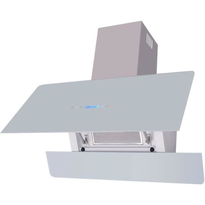 Hotte aspirante tactile 900 mm Blanche Hotte aspirante cuisine Hotte décorative Hotte ilot Kit d’accessoires pour compresseur
