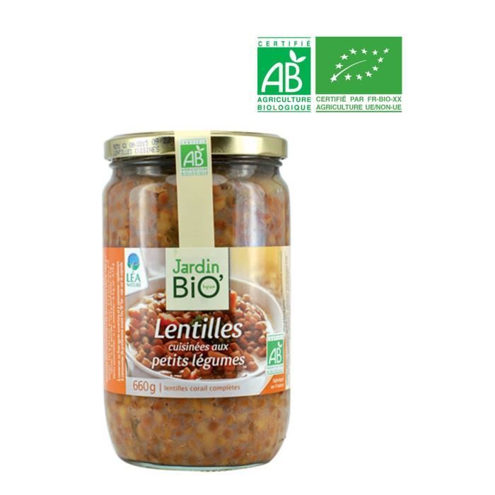 JARDIN BIO Lentilles cuisinées légumes bio - 660g
