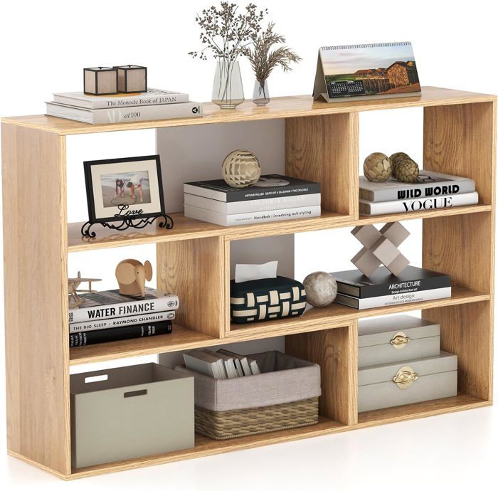 Étagère Industrielle 3 Niveaux GOPLUS 85,5cm - Rangement Salon Bureau Style Métal Et Bois