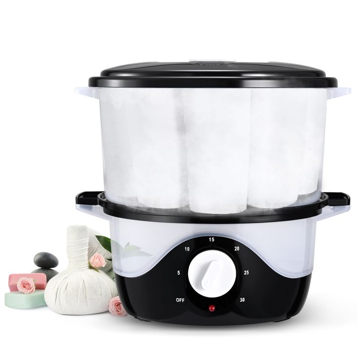 Comparer les prix de Chauffe Serviette, TTLIFE Chauffe Serviette Chauffage Rapide à 200 ° F en 10 Minutes, 3L Esthétique Spa Chauffe Serviette Barbier