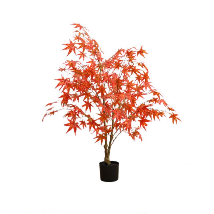 Feuillage artificiel Erable - décoration intérieur - H.100cm vert rouge F3 main image 1