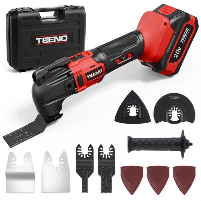 Outil Multifonction Oscillant 20V TEENO Brushless Outil Multifonction Sans Fil