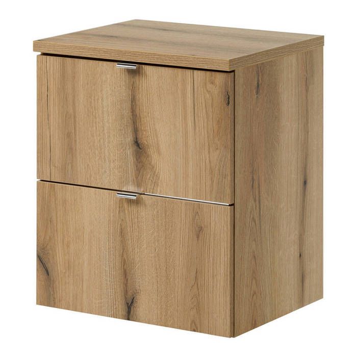 Meuble sous lavabo NEWPORT avec 2 tiroirs 50 x 60 x 40 cm effet chêne Meuble sous lavabo NEWPORT avec 2 tiroirs 50 x 60 x 40 cm effet chêne