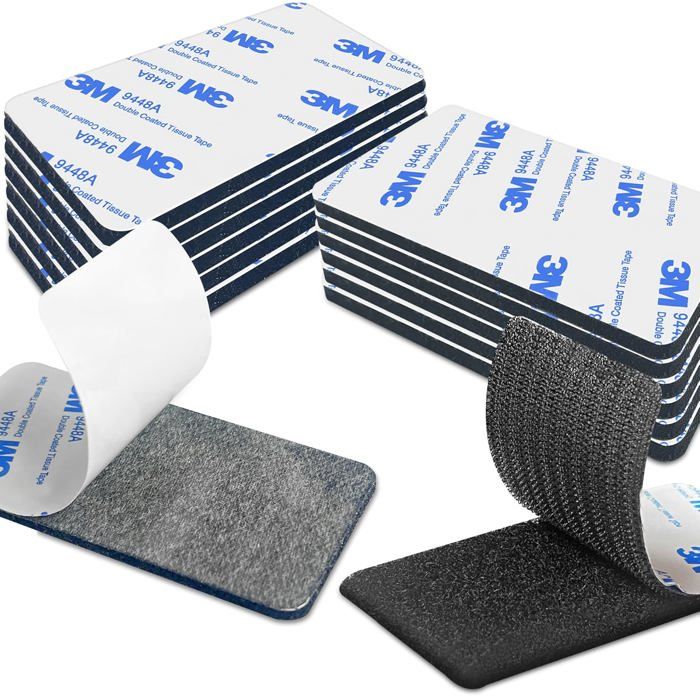 Velcro Autocollant Puissant YHIJSR 20 Paires Scratch Autocollant Double Face Bande Agrippantes Adhésives Rectangle Adhésif Double Face Réutilisable 3 X 10cm Bande Scratch Adhésive