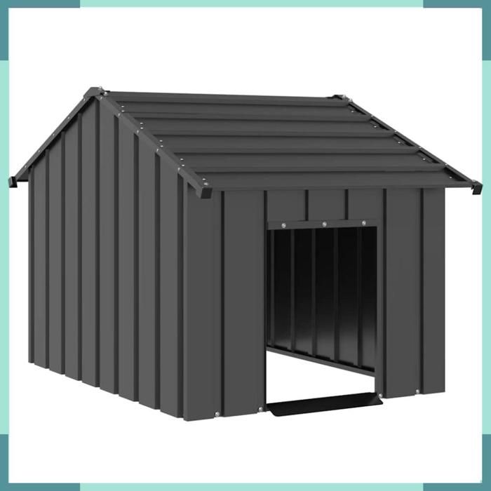 Comparer les prix de ASHATA Niche pour chien avec toit noir 83x130x85 cm acier galvanisé -FHE4100915