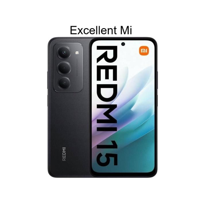 Xiaomi Redmi 15 smartphone de 6GO RAM 128GO ROM Noir - EU Version - vendu par Excellent Mi - Chargeur non inclus