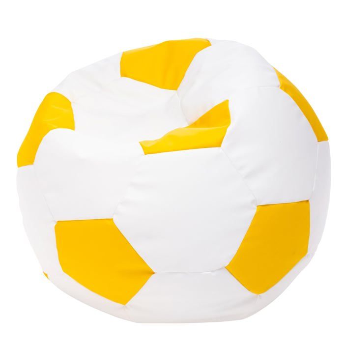 Football Pouf XL en Simili Cuir Pouf Fauteuil Gaming Enfant 105x80cm Jaune Citron - Ecopuf