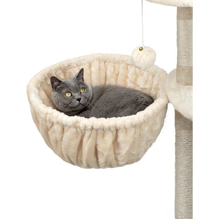 Comparer les prix de Hamac en Peluche Douce lionto Ø 40 cm pour Arbre à Chat Beige Confort et Robustesse