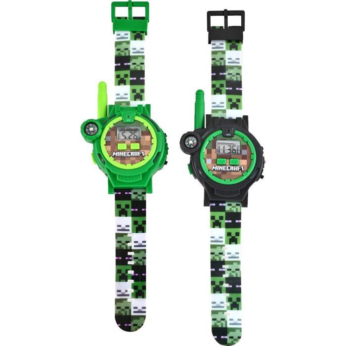 Montre 2 en 1 Talkie WALKIE Minecraft - Distance 200metres - Fonctione montre date et alarme - chargeur USB inclus