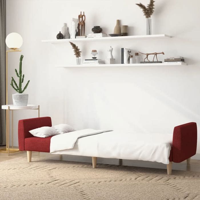 Tissu CANAPÉ FIXE - SHIELDPRO® - CANAPE CONVERTIBLE - pour salon - à 2 places rouge bordeaux 640317