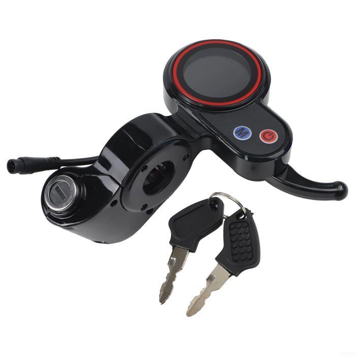 Compteur LCD 6 Broches ABS Étanche pour Trottinette Hitway H5 Indicateur Vitesse/Batterie pour Conduite Extérieur Cuneary