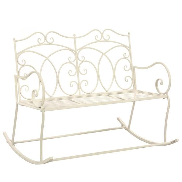 Blanc Magnifique Banc de jardin - 2 PLACES - 104cm Fer Blanc antique 104x83x89cm - Banc Park CL5036803