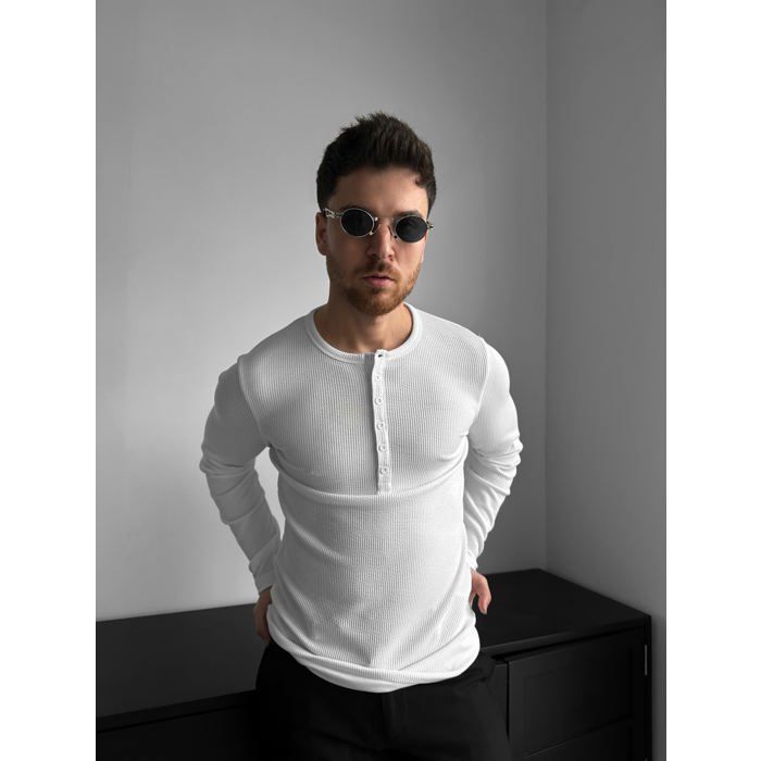 Slim Fit Long Arm Button T-shirt - Ecru - Cdiscount Boutique Erotique