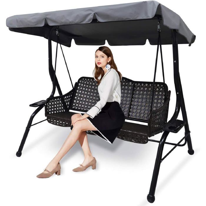 Toit Rechange Balancelle Jardin 3 Places Gris L Toile Imperméable — free download