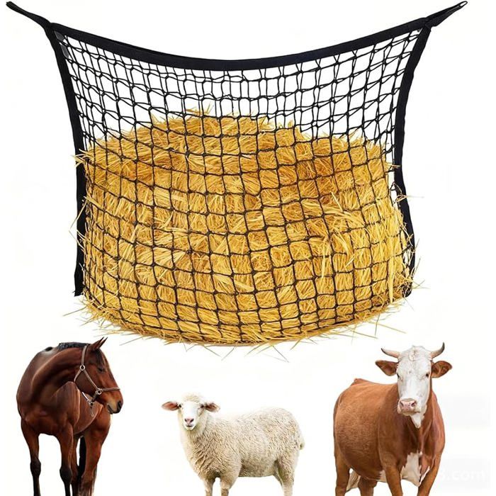 Filet à foin pour chevaux 120 x 90 cm à mailles serrées accessoires pour chevaux chèvres alimentation