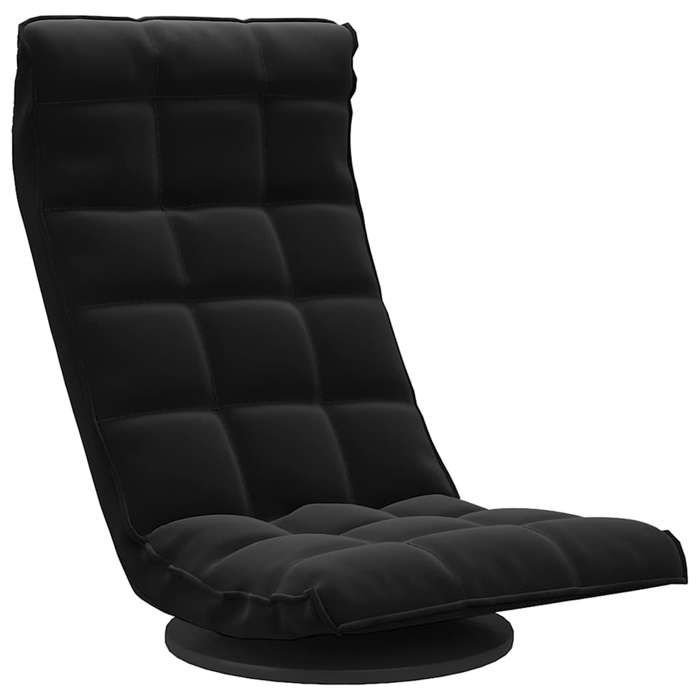 NEW Chaise long/canapé de loisirs - vidaXL - Chaise de sol pivotante Noir Velours{60x54x34 cm} 113873