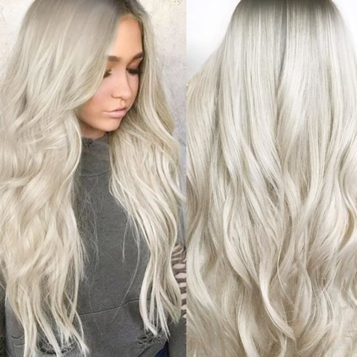 Sexy Degrade Blonde Parti Perruques Longs Cheveux Boucles Couleurs Mixtes Perruque Synthetique Old1007 Cdiscount Au Quotidien