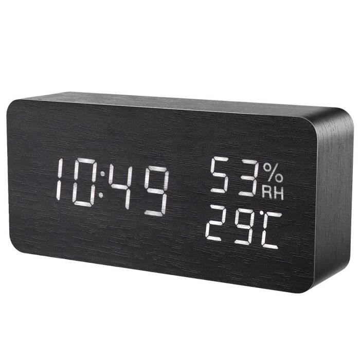 Mini Horloge Numérique LCD De Tableau De Bord - Affichage Heure/Date/Température + Support Adhésif