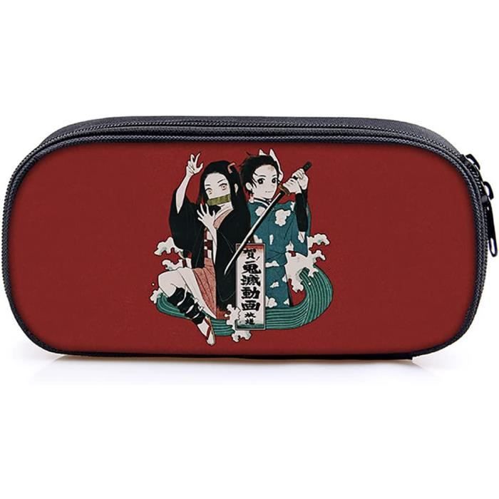 Trousse À Crayons Double Couche Grande Capacité Avec Fermeture Éclair En Tissu Oxford Trousse