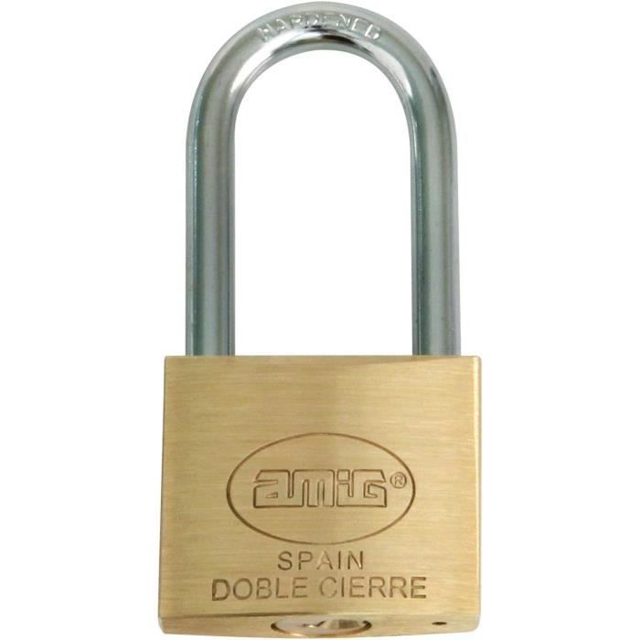 Cadenas à clé laiton massif MASTER LOCK 50mm anse d.8xh.30mm 6