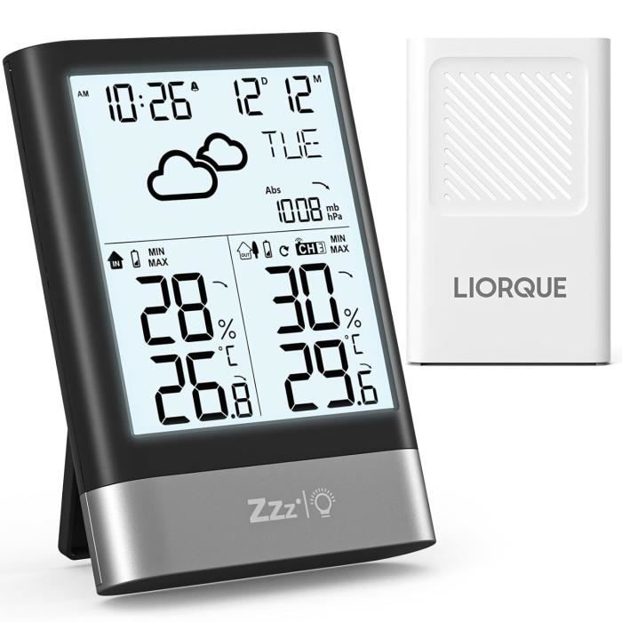Station Météo Thermomètre Hygromètre Bois Bambou - Horloge Numérique Cadeau Idéal