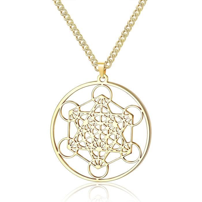 Metatron Cube Collier Pour Femmes Files Collier Ange Archange Acier ...