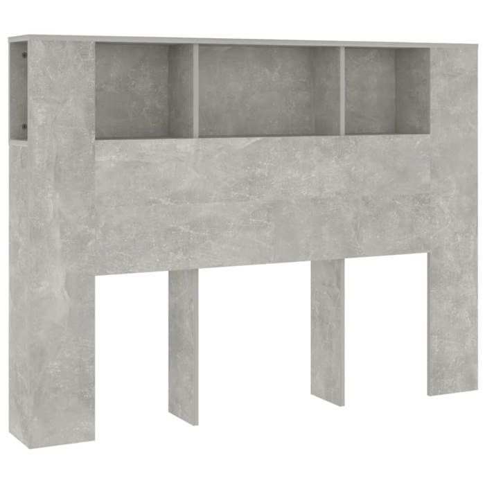 Tête de lit avec rangement accessoire de lit table de chevet etagere 140 x 185 x 1045 cm MDF gris TDL0200038