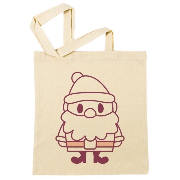 Sac à Provisions Dessin Animé Père Noël Claus Plage Coton