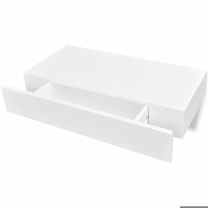 Étagère design murale avec 1 tiroir mdf blanc rangement de livres 2702113/2 Étagère design murale avec 1 tiroir mdf blanc rangement de livres 2702113/2