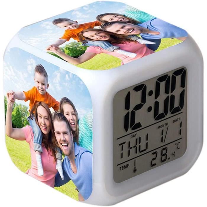 Réveil Enfant HSDSH Avec Projecteur étoiles - LED 7 Couleurs, Musique, Veilleuse