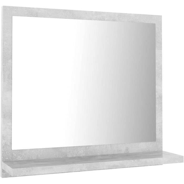Miroir de salle de bain Betongrau - [O1053] - 40x10 5x37 cm - avec étagère