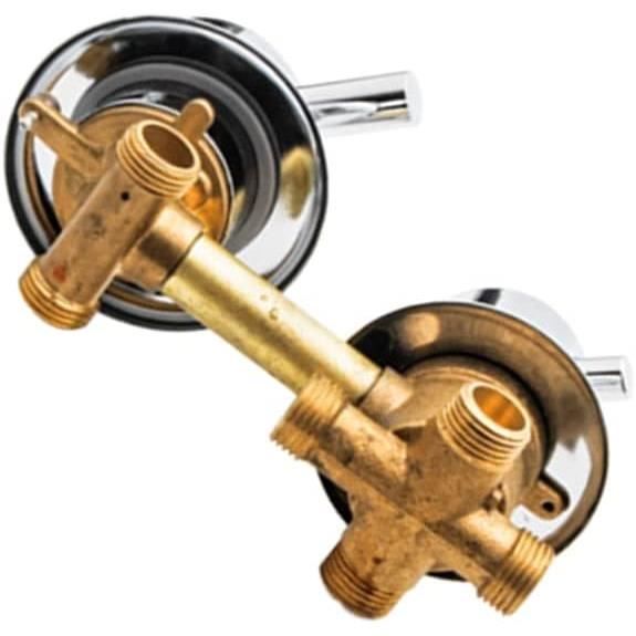 Mitigeur De Douche Thermostatique En Laiton Avec Contrôle Inverseur G1/2, Filetage à Vis Double Poignée, 2 Sorties 12,5 Cm, Design Amélioré Pour Cabine De Douche