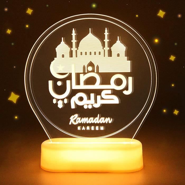 LIWI-Lampes Ramadan,Ramadan Mubarak Lampe,Lumières du Ramadan 3D,Decoration  Ramadan Table,Mubarak Ramadan Lampe LED,Deco Ramad[827]
