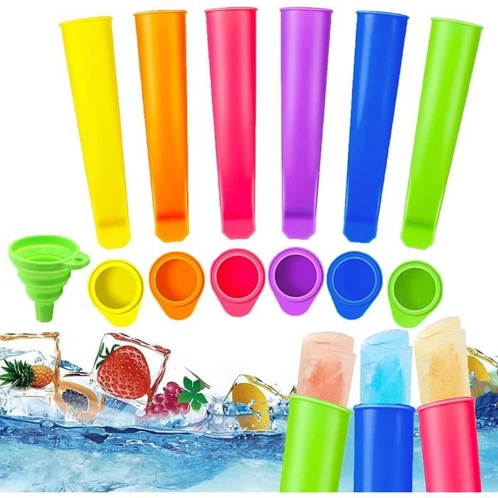 Moule a Glace Silicone,Ice Lolly Moulds avec Couvercles Réutilisable