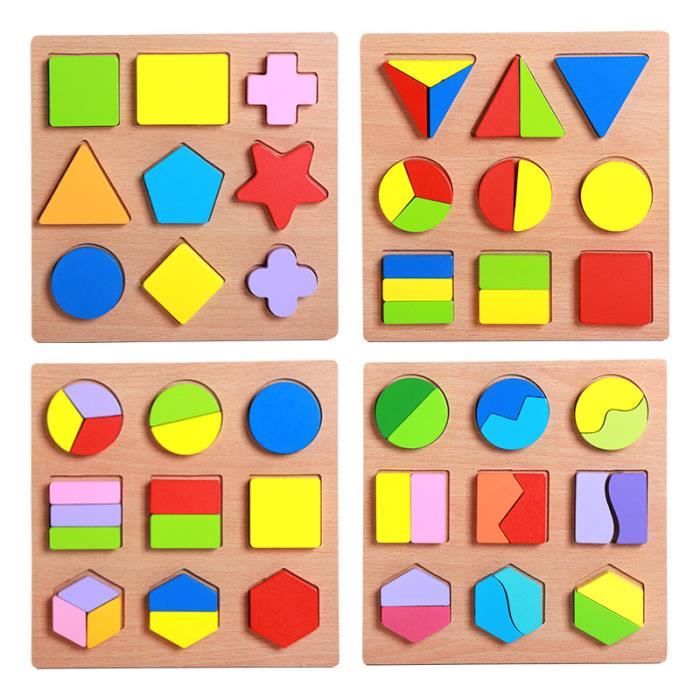Puzzle en bois formes géométriques