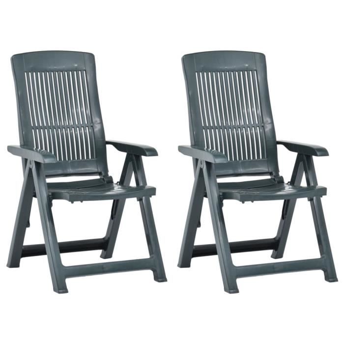 Chaises inclinables de jardin 2 x Chaises de jardin - Style Contemporain - Fauteuil de Jardin chaises de bistro - Plastique V?2857