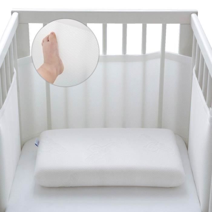 tour de lit bebe protection enfant contour de lit bébé complet respirant protège-lit bord en mousse Rose 90 cm 