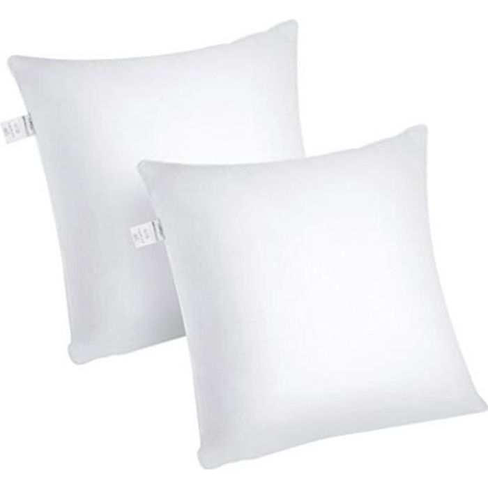 Oreiller 50x50 Lot de 2, Oreiller Ferme, Coussin, Enveloppe Pur Coton,  Garnissage Fibre Creuse, Uni Blanc, Gonflant, Anti-Transpirat - Cdiscount  Maison