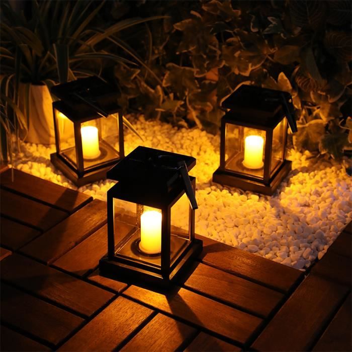 Lampe Jardin Solaire Éclairage Lanterne à Bougie Pour Jardin Voie Patio Cour